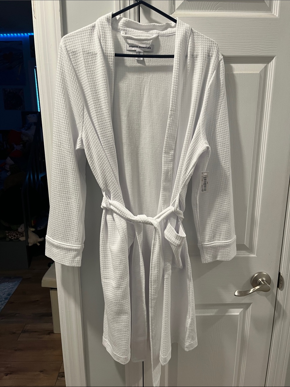 Amazon Essentials White Waffle Kimono Bath Robe with Belt